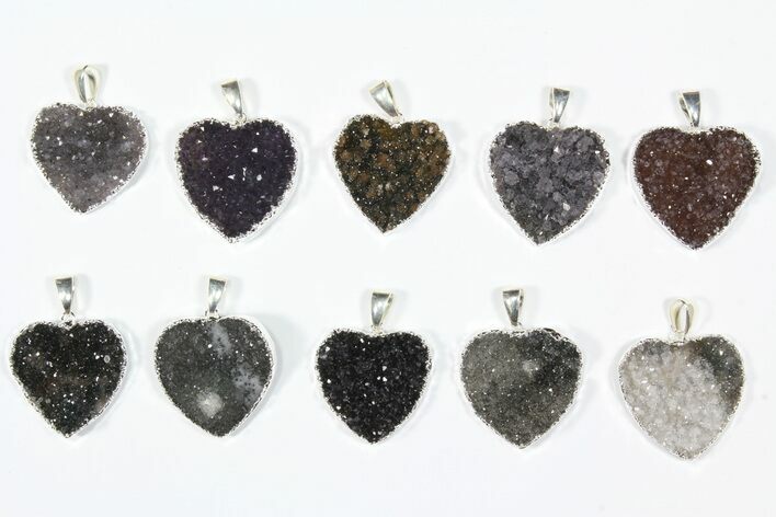 Lot: Druzy Amethyst Heart Pendants - Pieces #84085